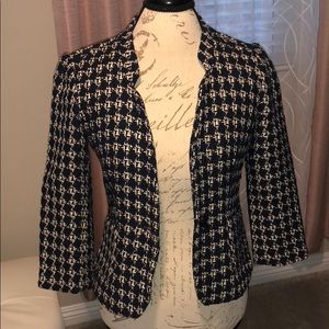 Banana Republic Textures Navy and White Blazer